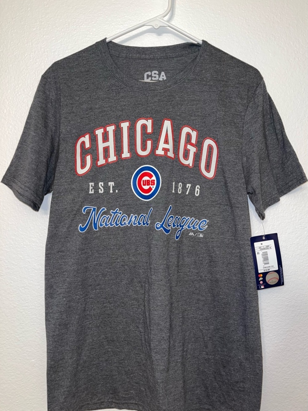 MLB Chicago Gray Tee with Red & Blue Logos